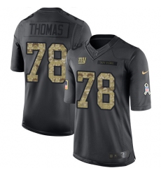 Men's New York Giants #78 Andrew Thomas Black Stitched NFL Limited 2016 Salute to Service Jersey