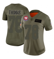 Women's New York Giants #78 Andrew Thomas Camo Stitched NFL Limited 2019 Salute To Service Jersey