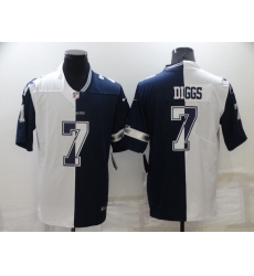 Men's Dallas Cowboys #7 Trevon Diggs White-Blue Fashion Football Limited Jersey