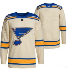 Men's St. Louis Blues Cream Blank Winter Classic Stitched Jersey