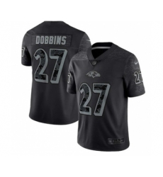 Men's Baltimore Ravens #27 J.K. Dobbins Black Reflective Limited Stitched Football Jersey