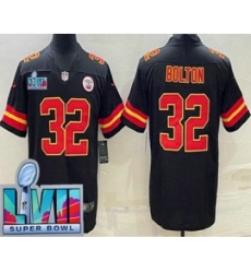 Men's Kansas City Chiefs #32 Nick Bolton Limited Black Super Bowl LVII Vapor Jersey