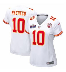 Women's Kansas City Chiefs #10 Isiah Pacheco White 2023 F U S E Vapor Untouchable Limited Stitched 2024 Super Bowl LVIII Jersey