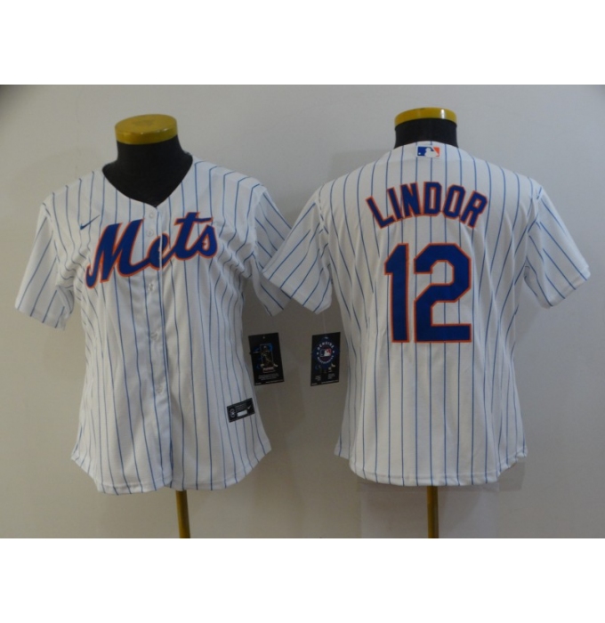 Women's Nike New York Mets #12 Francisco Lindor White Jersey