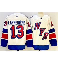 Men's New York Rangers #13 Alexis Lafreniere White 2024-25 Stadium Series Stitched Jersey