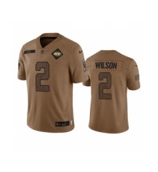Men's Nike New York Jets #2 Zach Wilson 2023 Brown Salute To Service Limited Football Stitched Jersey