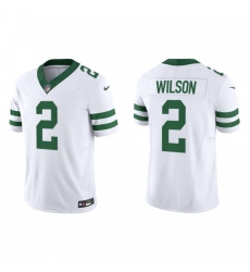 Men's Nike New York Jets #2 Zach Wilson White 2023 F.U.S.E. Vapor Limited Throwback Stitched Football Jersey
