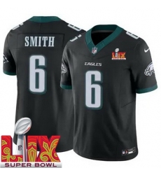 Men's Philadelphia Eagles DeVonta Smith #6 Black 2024 2025 Super Bowl LIX F U S E Stitched NFL Jersey