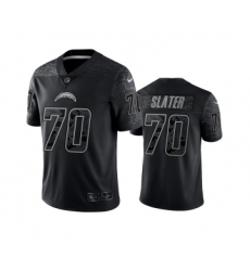 Men's Los Angeles Chargers #70 Rashawn Slater Black Reflective Limited Stitched Football Jersey