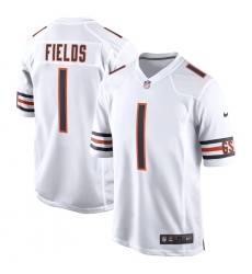 Men's Chicago Bears #1 Justin Fields Nike White 2021 NFL Draft First Round Pick Alternate Limited Jersey