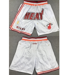 Mens Miami Heat White Shorts (Run Small)