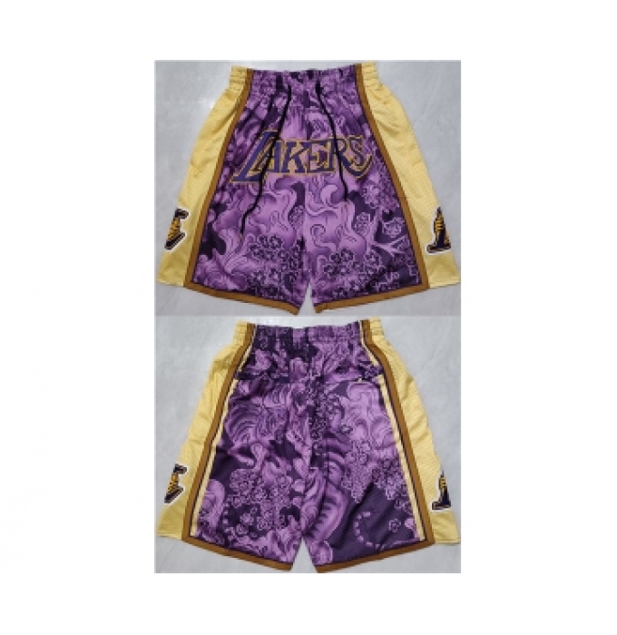 Men's Los Angeles Lakers Purple Yellow Shorts