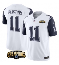 Men's Dallas Cowboys #11 Micah Parsons White Navy 2023 F.U.S.E. NFC East Champions Football Stitched Jersey