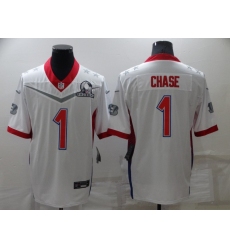 Men's Cincinnati Bengals #1 Ja'Marr Chase White Nike Royal 2022 NFC Pro Bowl Limited Player Jersey