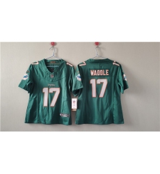 Women's Miami Dolphins #17 Jaylen Waddle Aqua F.U.S.E. Vapor Untouchable Football Stitched Jersey