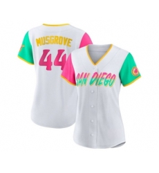 Women's San Diego Padres #44 Joe Musgrove White 2022 City Connect Cool Base Stitched Baseball Jersey(Run Small)