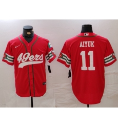 Men's San Francisco 49ers #11 Brandon Aiyuk Red Mexico Cool Base Stitched Baseball Jersey