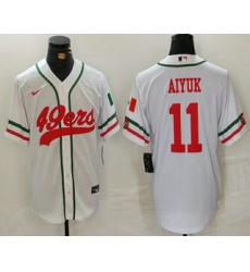 Men's San Francisco 49ers #11 Brandon Aiyuk White Mexico Cool Base Stitched Baseball Jersey