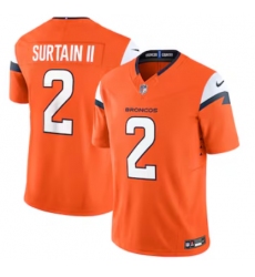 Men's Denver Broncos #2 Patrick Surtain II Nike Orange Vapor F.U.S.E. Limited Jersey