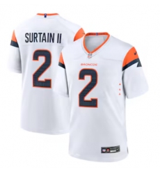 Men's Denver Broncos #2 Patrick Surtain II Nike White Game Jersey