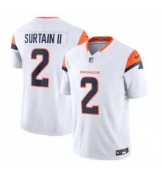 Men's Denver Broncos #2 Patrick Surtain II Nike White Vapor F.U.S.E. Limited Jersey