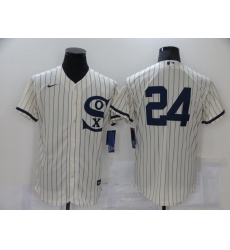 Men's Chicago White Sox #24 Yasmani Grandal Cream Elite 2021 Field of Dreams Jersey