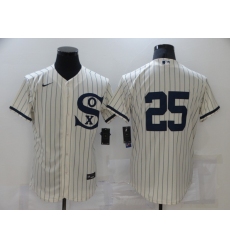 Men's Chicago White Sox #25 Jim Abbott Cream Elite 2021 Field of Dreams Jersey