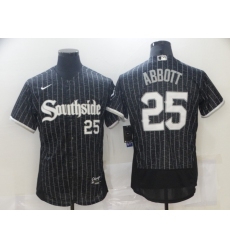 Men's White Sox Southside #25 Jim Abbott Black City Connect Authentic Jersey