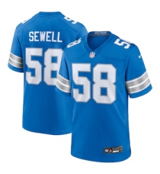 Men's Detroit Lions #58 Penei Sewell Blue 2024 F.U.S.E. Vapor Limited Stitched Jersey