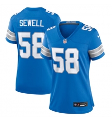 Women's Detroit Lions #58 Penei Sewell Blue Stitched Jersey(Run Smaller)