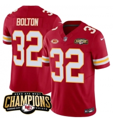 Men’s Kansas City Chiefs #32 Nick Bolton Red 2023 F.U.S.E. AFC West Champions With NKH Vapor Untouchable Limited Football Stitched Jersey