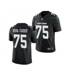 Men's New York Jets #75 Alijah Vera-Tucker Black Vapor Untouchable Limited Stitched Jersey