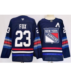 Men's New York Rangers #23 Adam Fox Navy 2024-25 Stitched Jersey