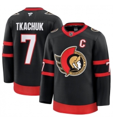 Men's Ottawa Senators #7 Brady Tkachuk Black 2024-25 Home Stitched Hockey Jersey