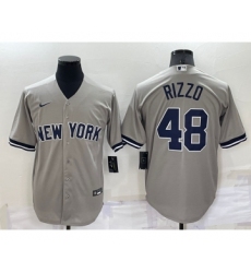 Men's New York Yankees #48 Anthony Rizzo Grey Stitched MLB Nike Cool Base Throwback Jersey