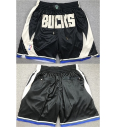 Men's Milwaukee Bucks Black Shorts