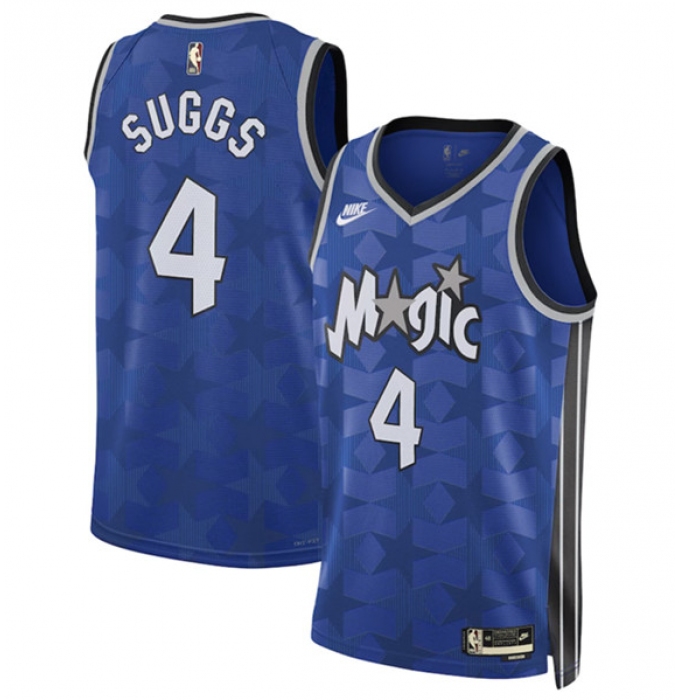 Men's Orlando Magic #4 Jalen Suggs Blue 2023-24 Classic Edition Stitched Basketball Jersey