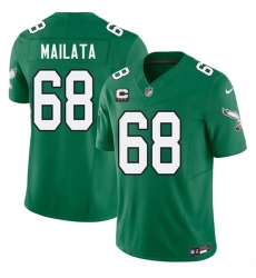 Men's Philadelphia Eagles #68 Jordan Mailata Kelly Green 2026 F.U.S.E. 3-Star C Throwback Vapor Untouchable Limited Football Stitched Jersey