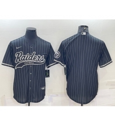 Men's Las Vegas Raiders Blank Black With Patch Cool Base Stitched Baseball Jersey