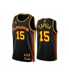 Men's Atlanta Hawks #15 Clint Capela 2022-23 Black Statement Edition Stitched Jersey