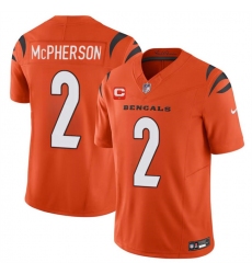 Men's Cincinnati Bengals #2 Evan McPherson Orange 2024 F.U.S.E With 1-star C Vapor Untouchable Limited Football Stitched Jersey