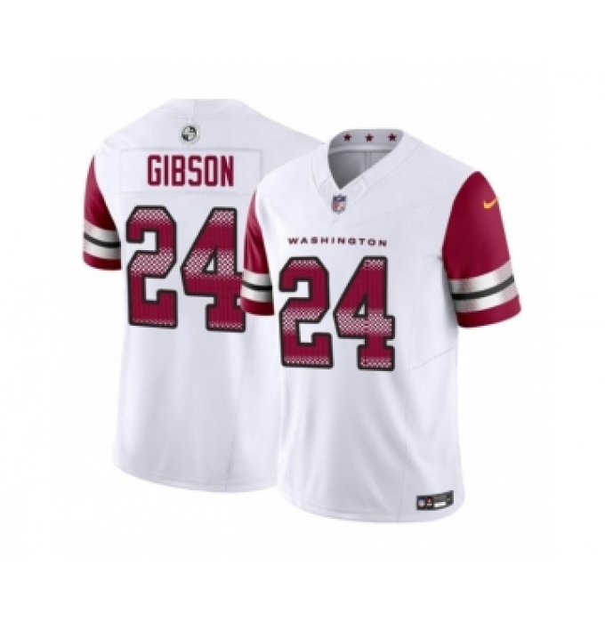 Men's Nike Washington Commanders #24 Antonio Gibson White 2023 F.U.S.E. Vapor Limited Football Stitched Jersey