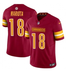 Men's Washington Commanders #18 Marcus Mariota Burgundy 2024 F.U.S.E Vapor Limited Stitched Football Jersey