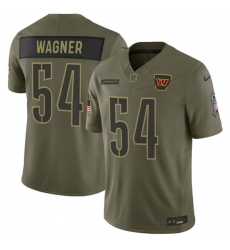 Men's Washington Commanders #54 Bobby Wagner Olive 2025 Salute to Service Limited Football Stitched Jersey