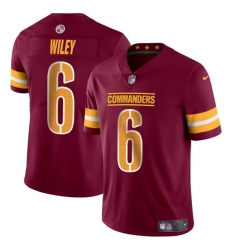 Men's Washington Commanders #6 Michael Wiley Burgundy 2024 Vapor Limited Football Stitched Jersey