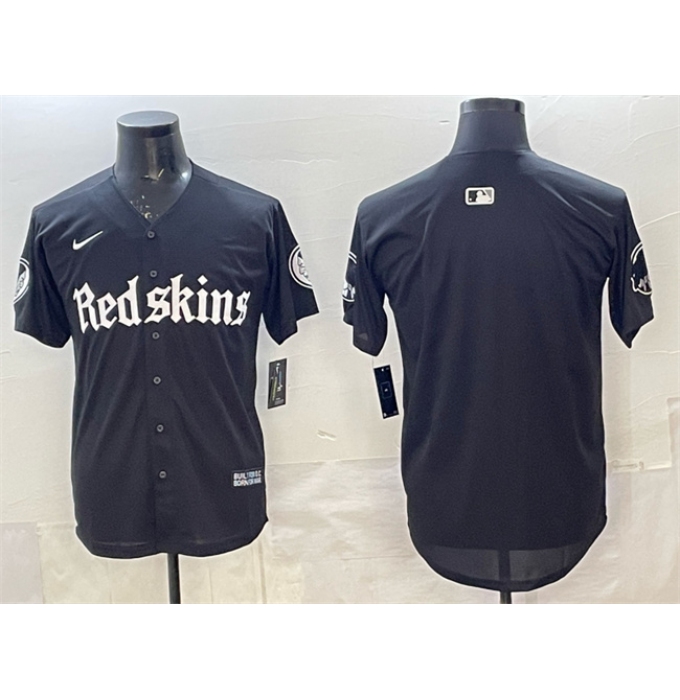 Men's Washington Commanders Blank Black 'Gothic Capitol Shadows Edition' Limited Stitched Baseball Jersey