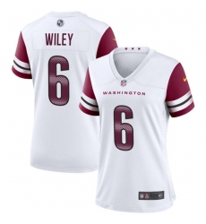 Women's Washington Commanders #6 Michael Wiley White Stitched Jersey(Run Small)