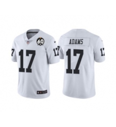 Men's Las Vegas Raiders #17 Davante Adams White With 60th Anniversary Patch Vapor Limited Stitched Jersey
