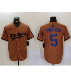 Men's Los Angeles Dodgers #5 Freddie Freeman Olive Cool Base Limited Stitched Jersey