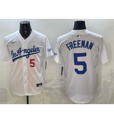 Men's Los Angeles Dodgers #5 Freddie Freeman White Alternate Stadium Stitched Baseball Jersey